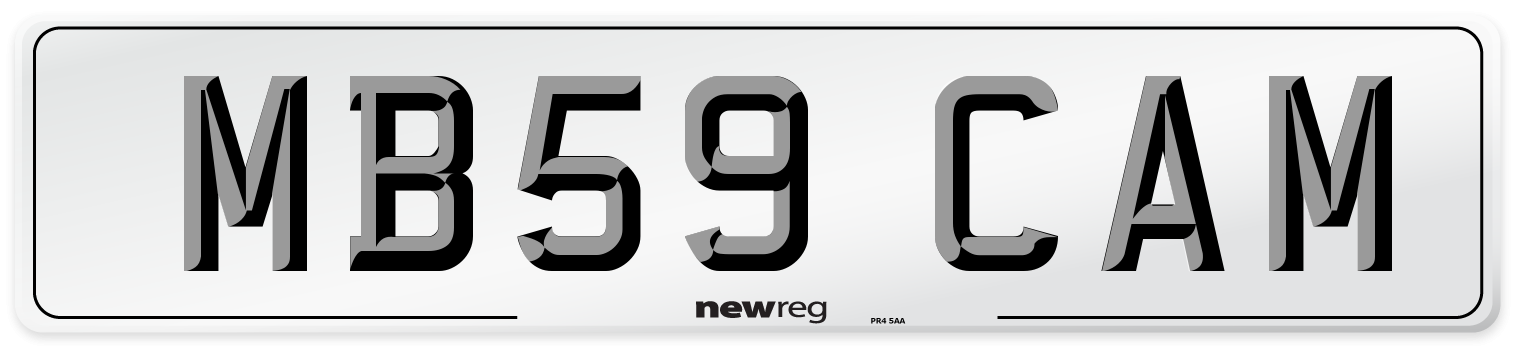 MB59 CAM Number Plate from New Reg
